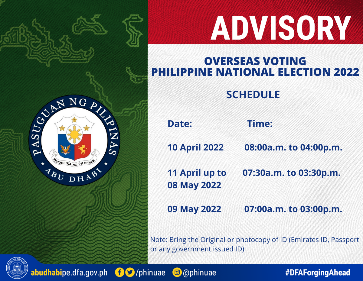 Advisory on Embassy Schedule during Election