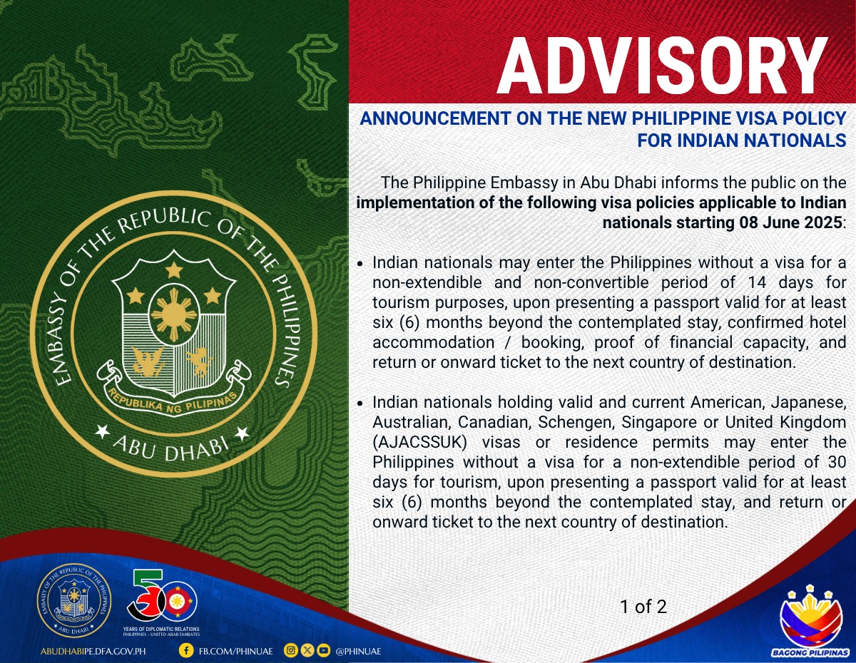 NEW PHILIPPINE VISA POLICY FOR INDIAN NATIONALS 