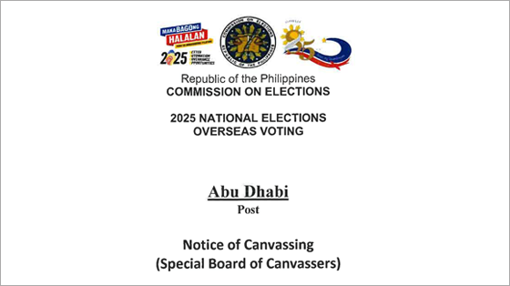 Notice of Convassing