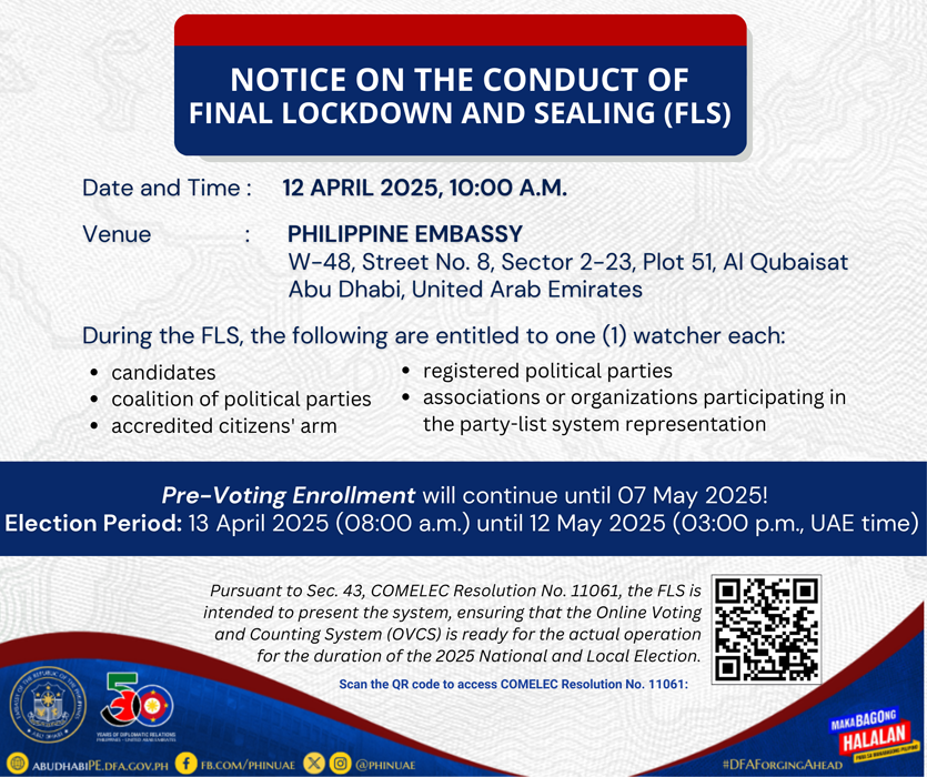 Notice on the Conduct of FLS 1