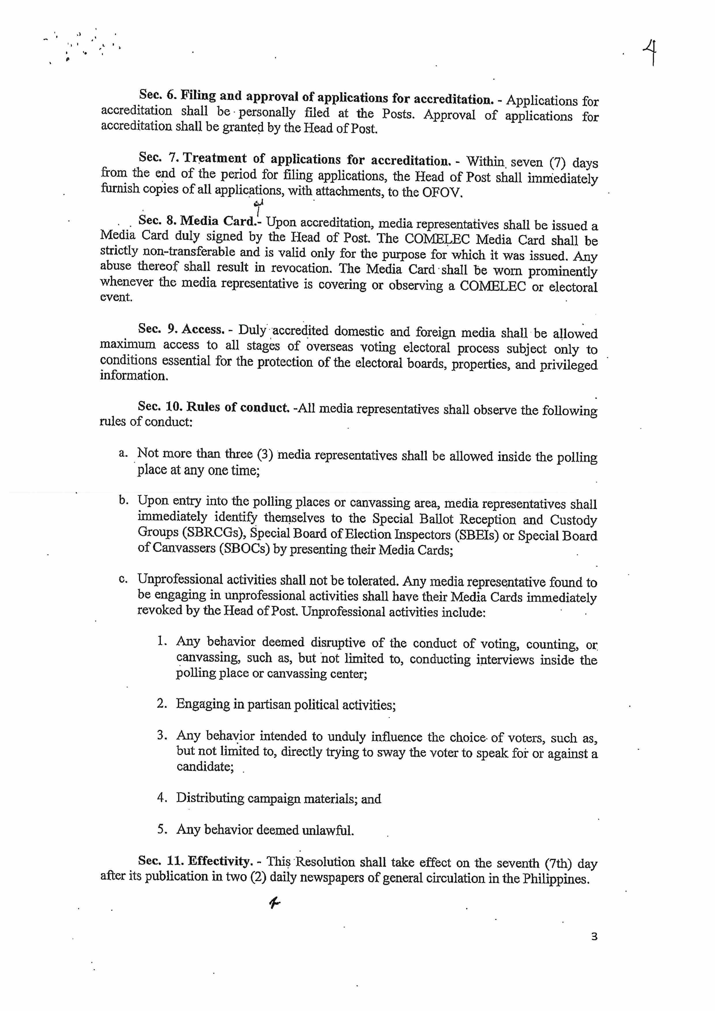 Announcement re Guidelines for Mass Media Accreditation for OVS Page 4