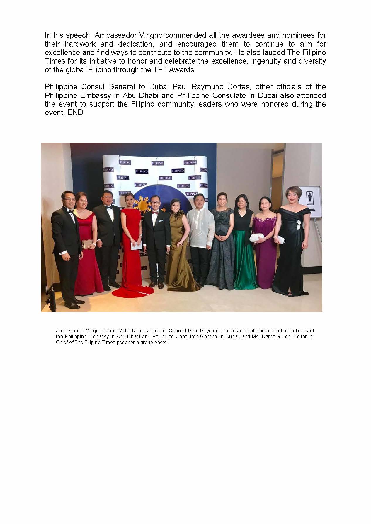 PRESS RELEASE PHL Ambassador joins TFT in honoring exemplary Filipinos 16Aug2017 Page 2