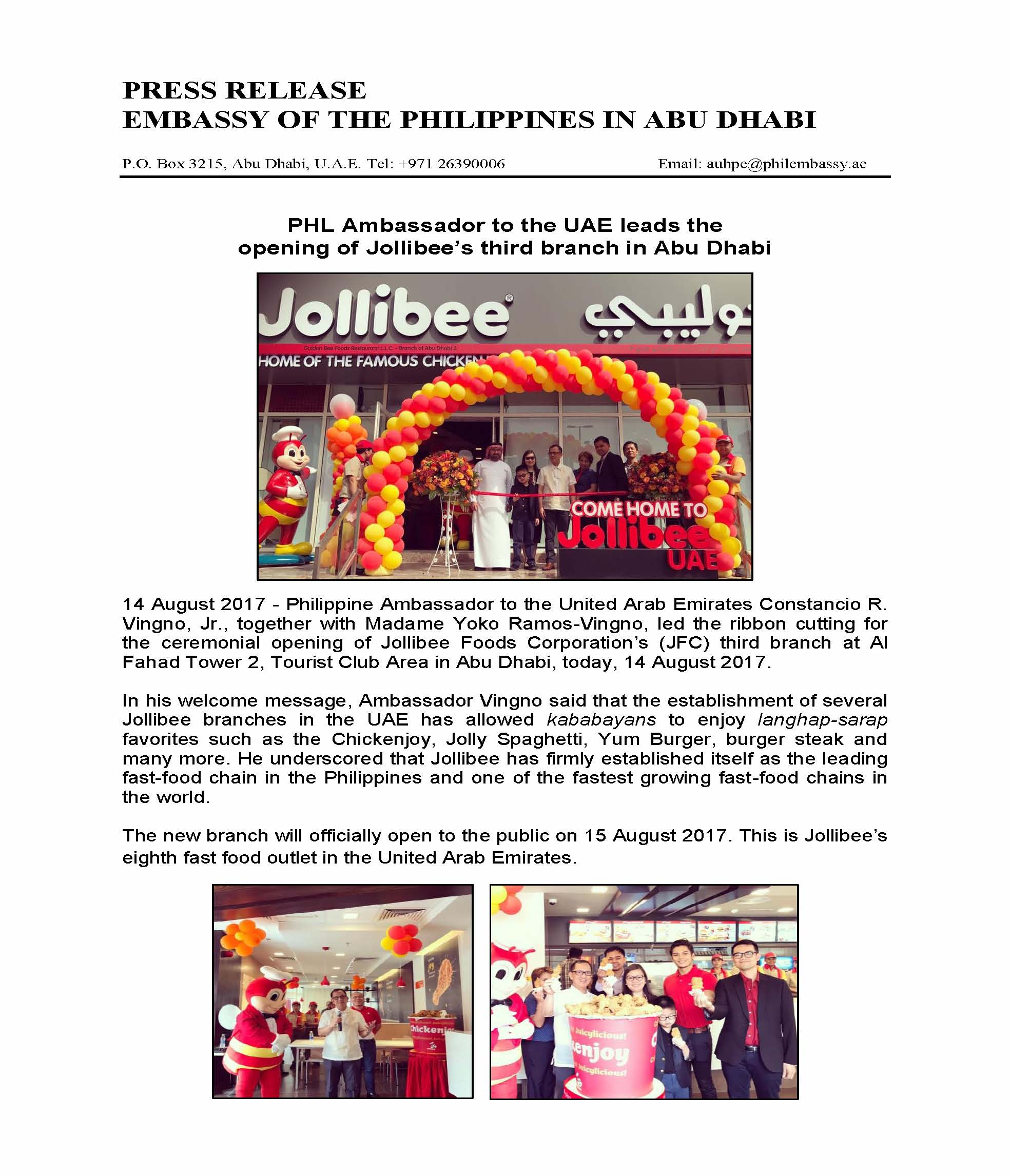 PR Jollibee tourist club