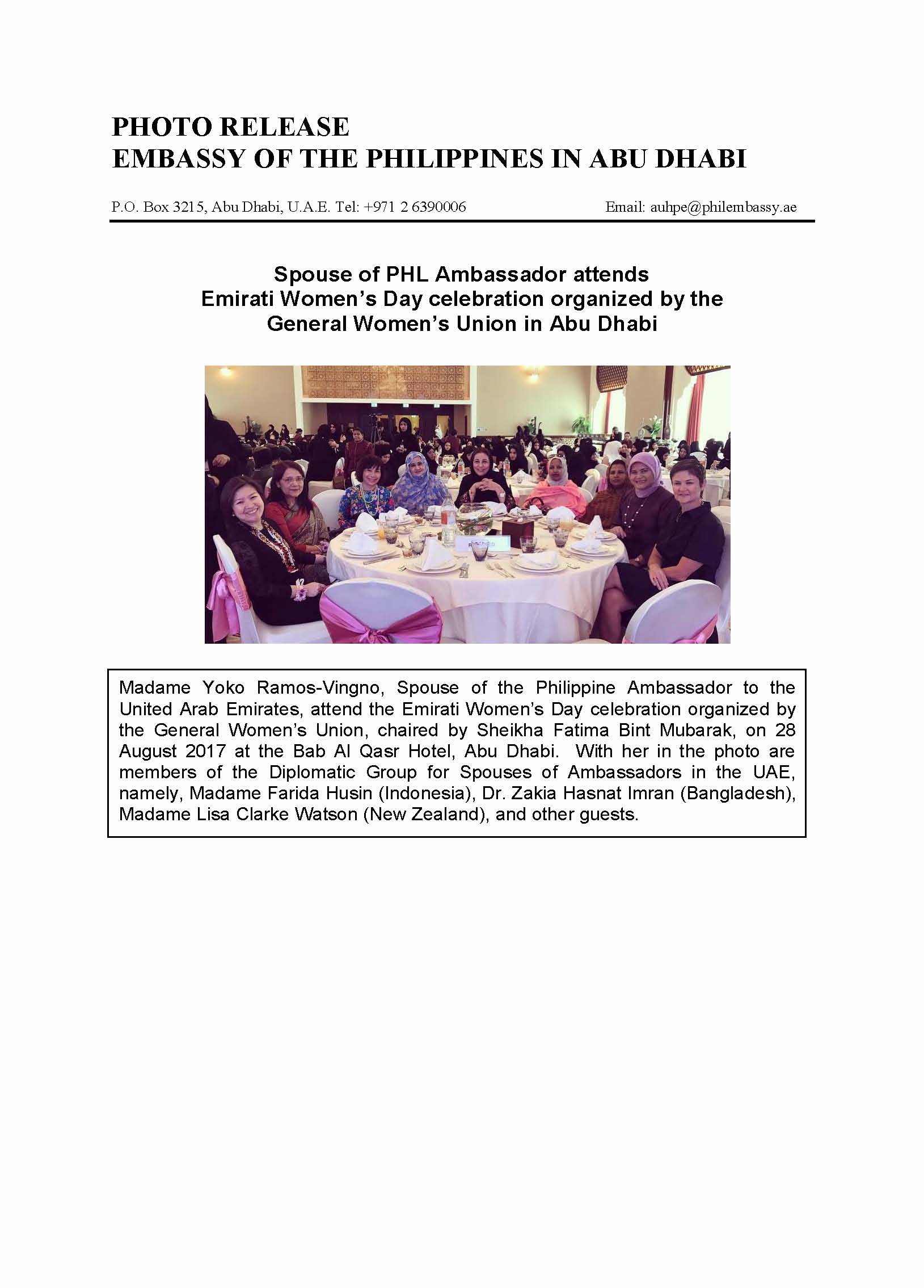 Photo Release MYRV attends Emirati Womens Day at GWU 170828