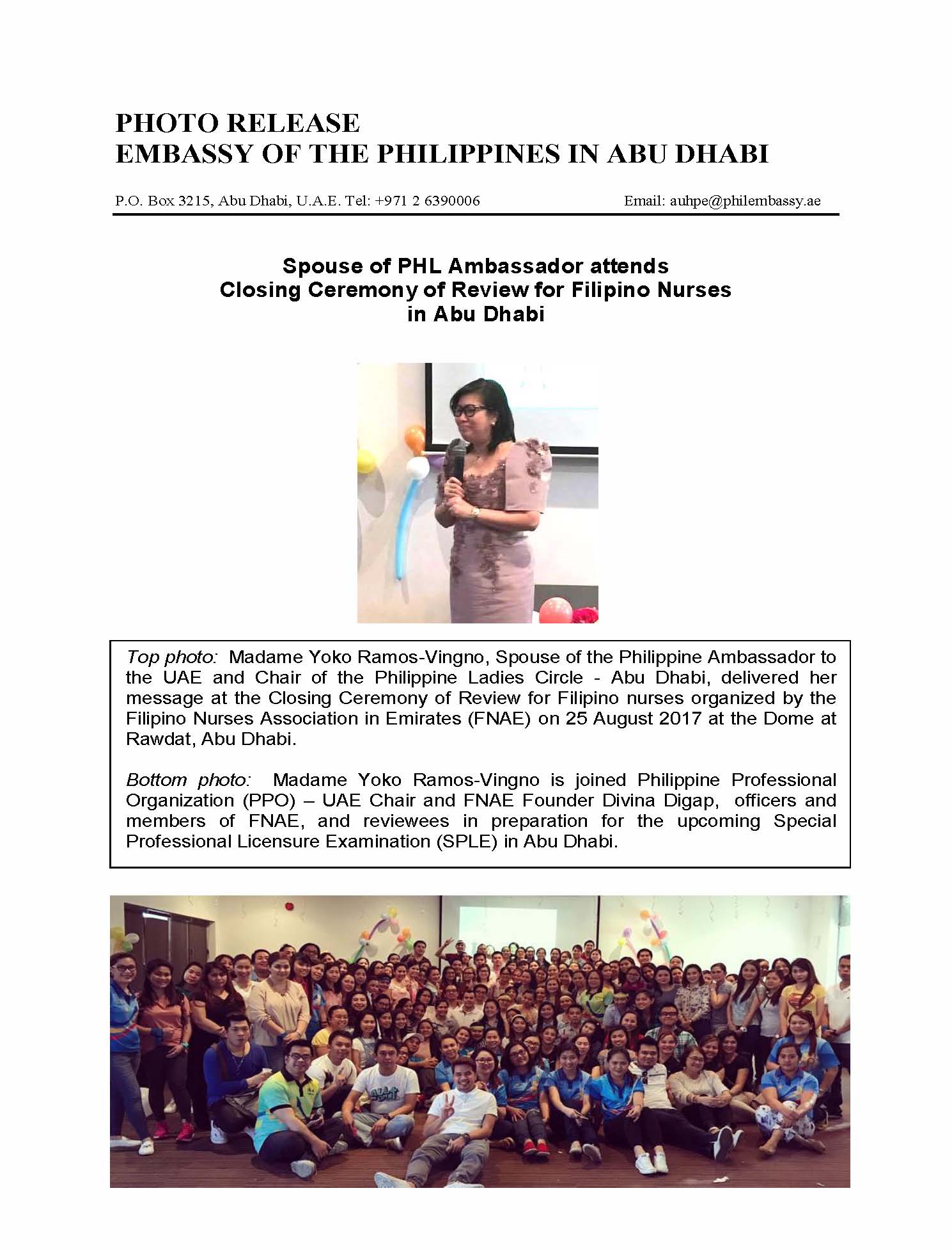 Photo Release Review for Filipino nurses 170825