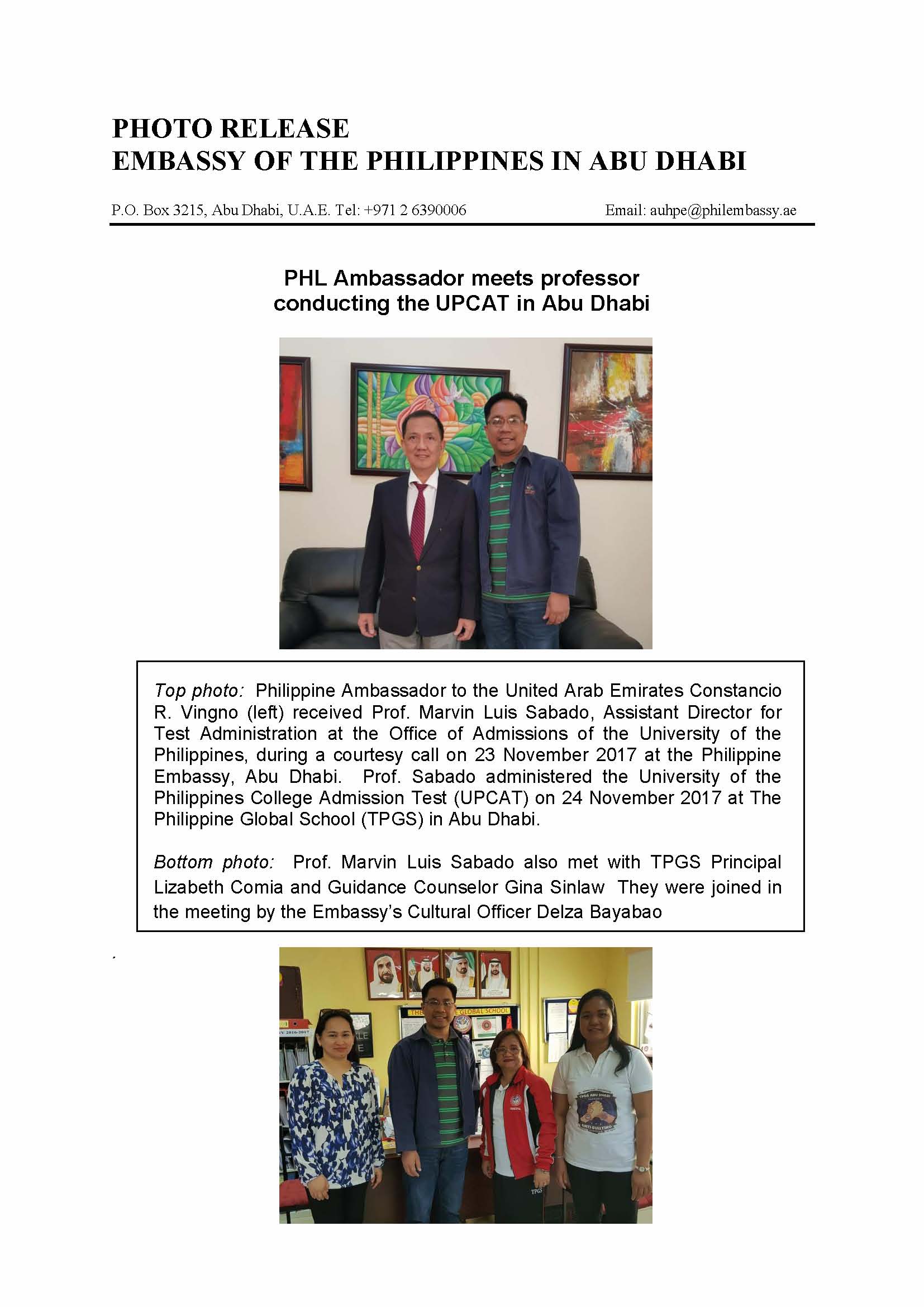 Photo Release UP Prof Sabado calls on ACRV 171123