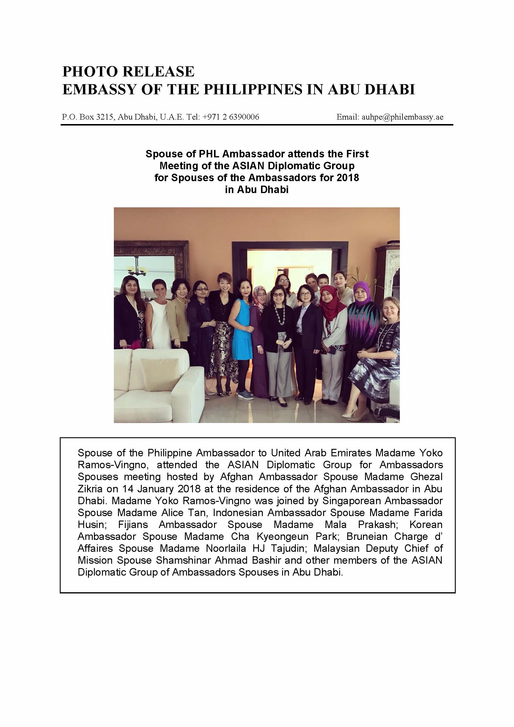 Photo Release Meeting ASIAN Diplomatic Group of Spouses