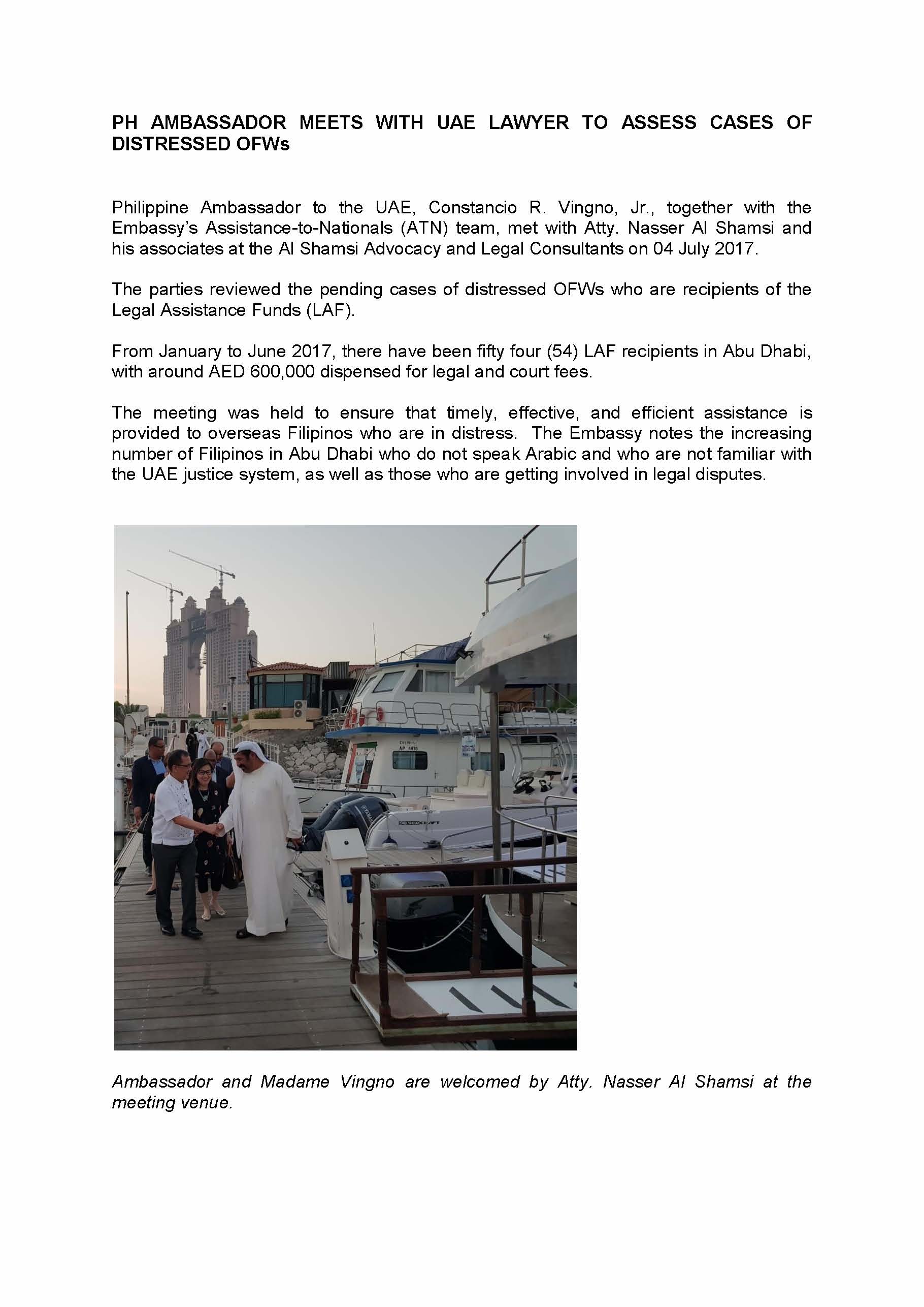 PRESS RELEASE Retainer Agreement Renewal Al Shamsi 17 July 2017 Page 2