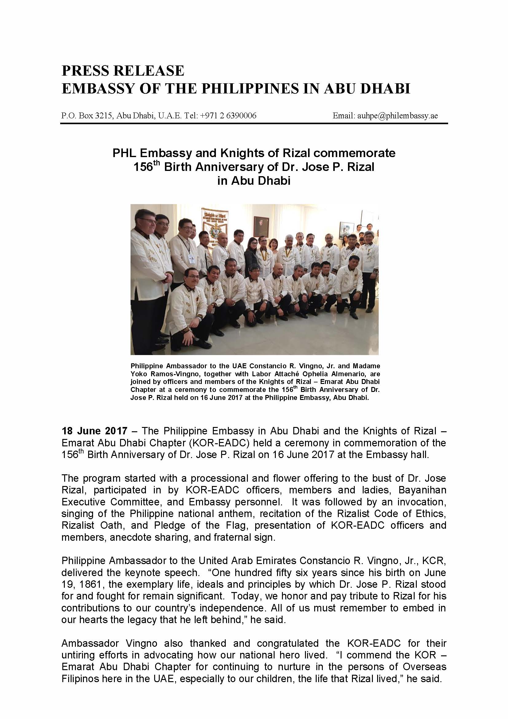 PR 156th Birth Anniv of Rizal 170616 Page 1