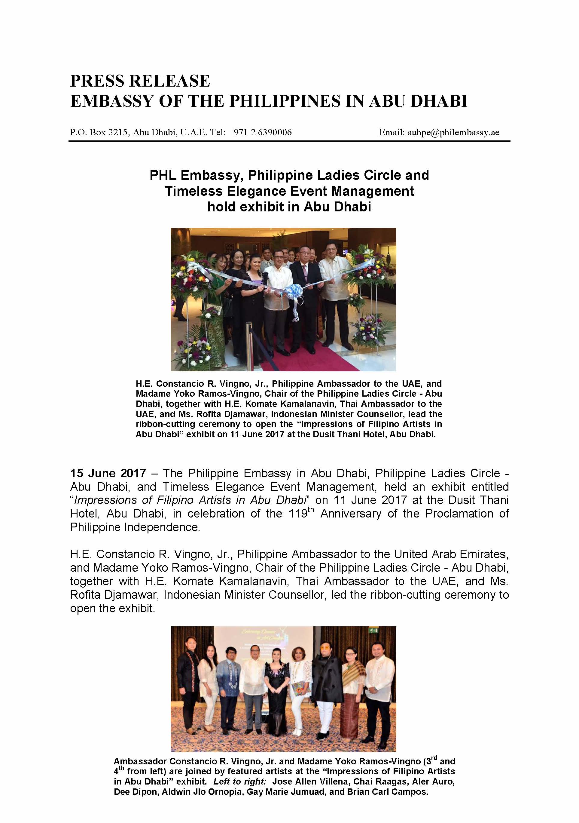 PR Exhibit Impressions of Fil Artists in Abu Dhabi 170611 Page 1