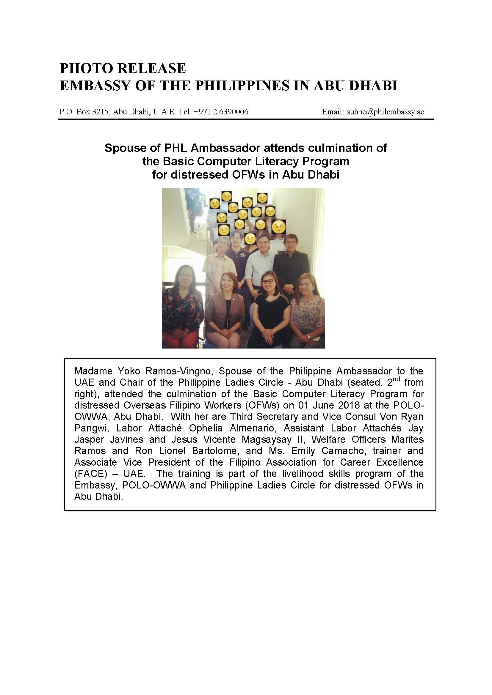 Photo Release Basic Computer Literacy Program for Wards 180601