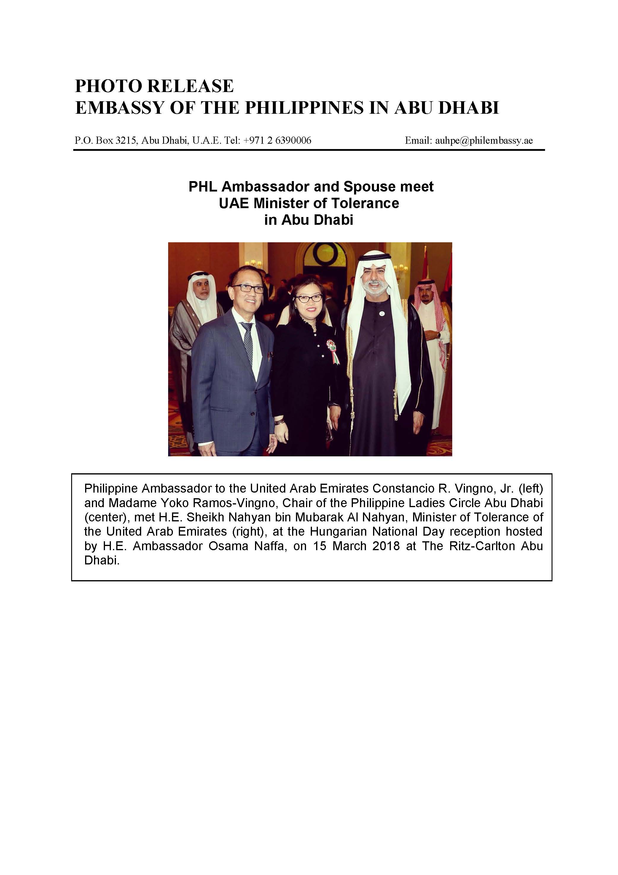 Photo Release ACRV MYRV meet UAE Minister of Tolerance 180315
