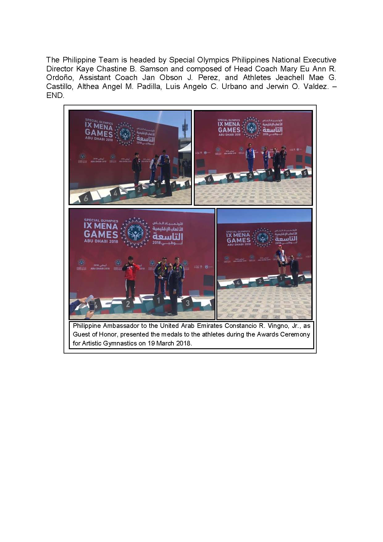 ph at the special olympics 9th mena games in abu dhabi 3rd PR Page 2