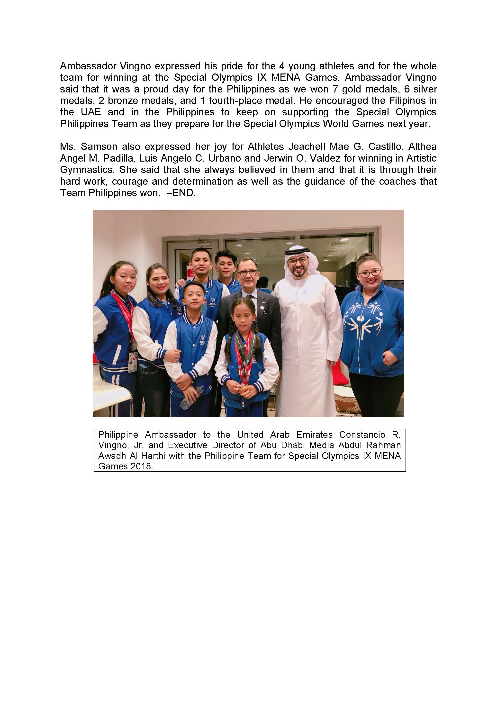 ph at the special olympics 9th mena games in abu dhabi 4th PR Page 2