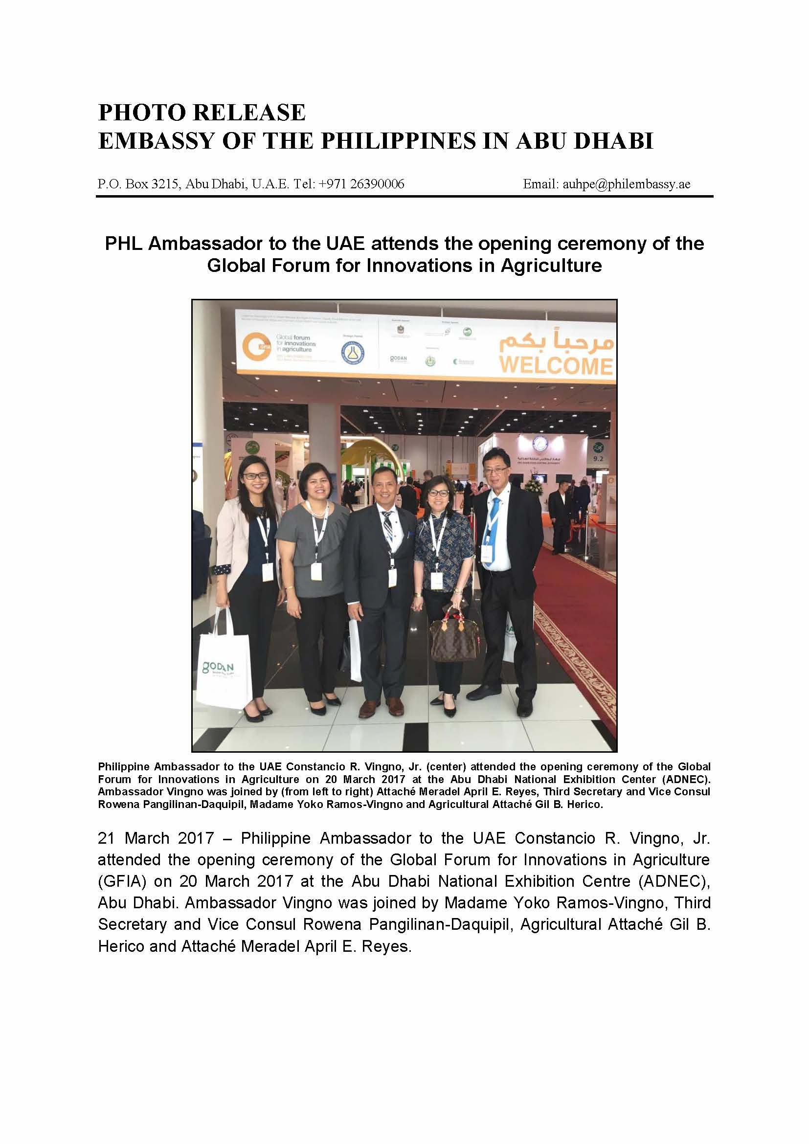 PR global forum for innovations in agriculture Page 1