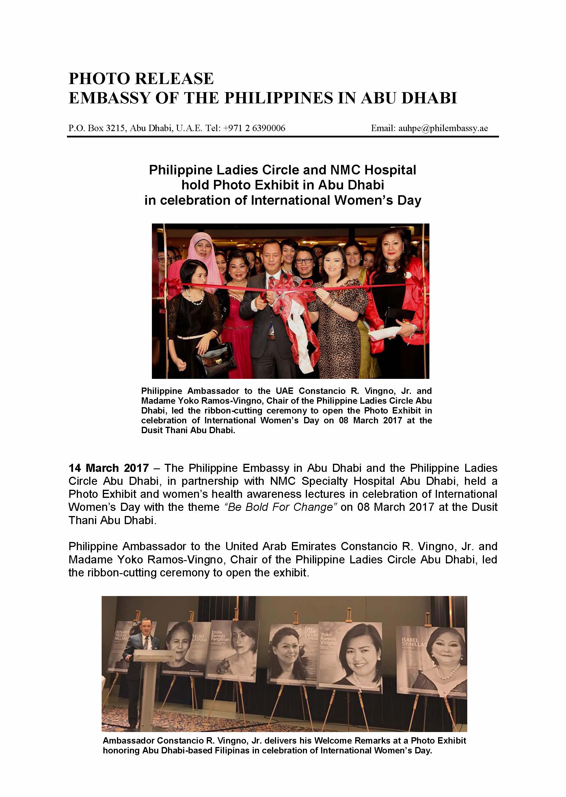 Press Release Photo Exhibit at Dusit Thani 170308b Page 1