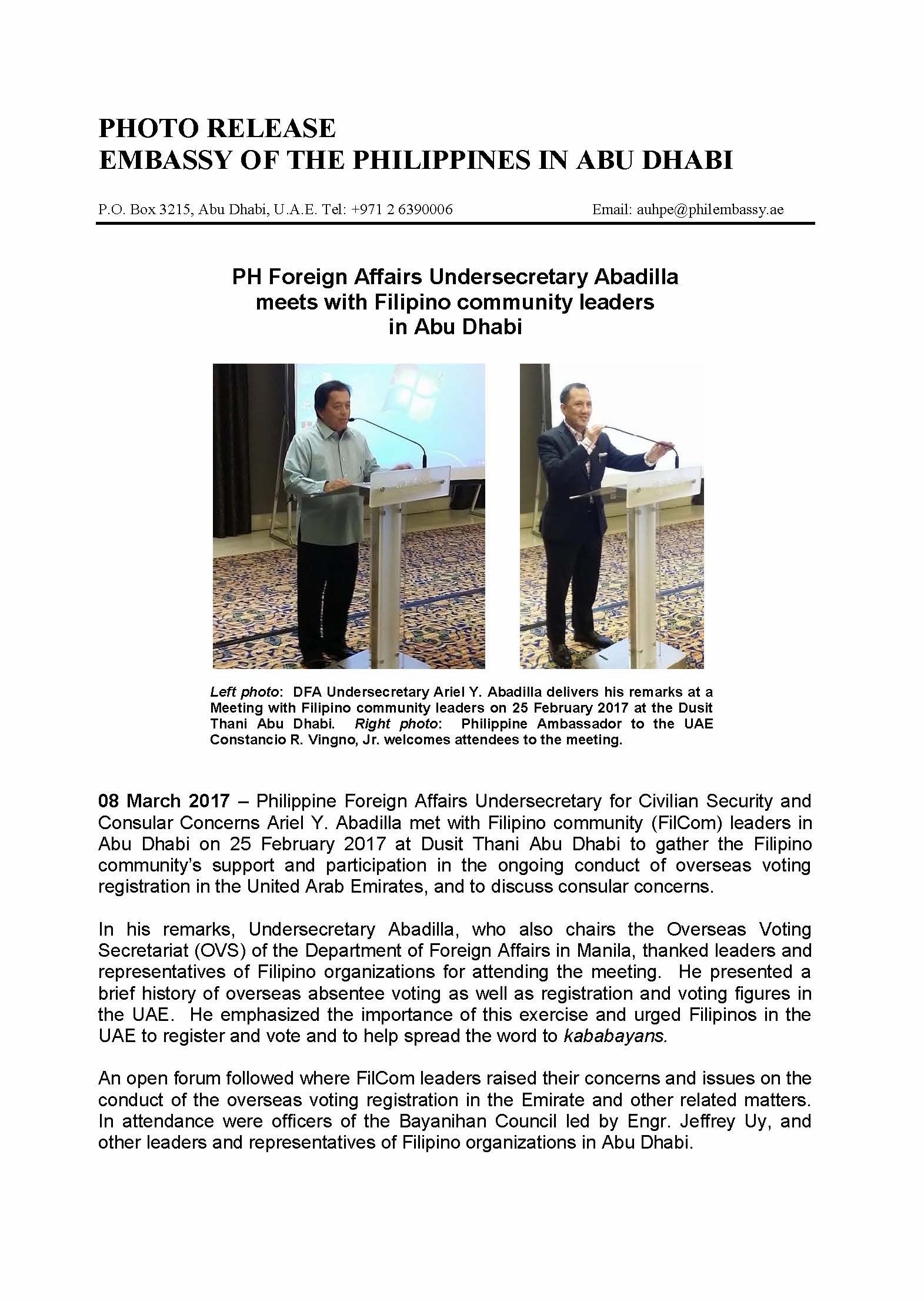 Press Release Usec Abadilla meeting with FilCom final Page 1