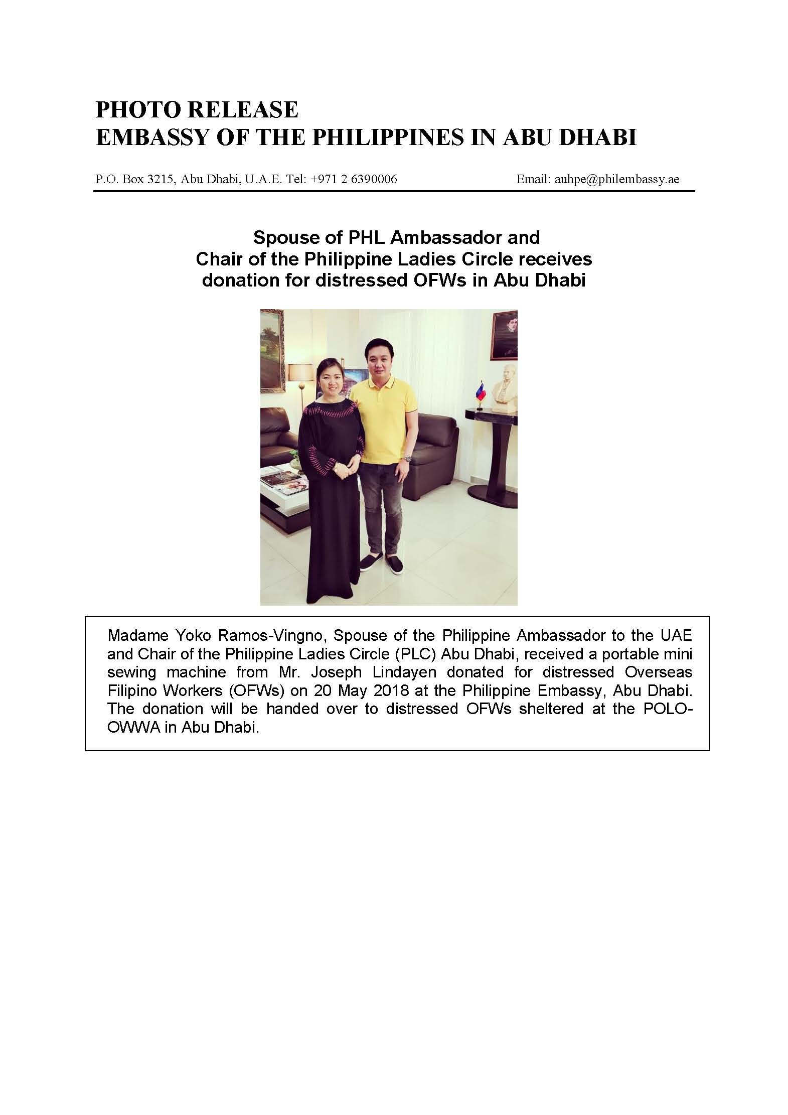 Photo Release Donation for wards by Joseph Lindayen 180520 1