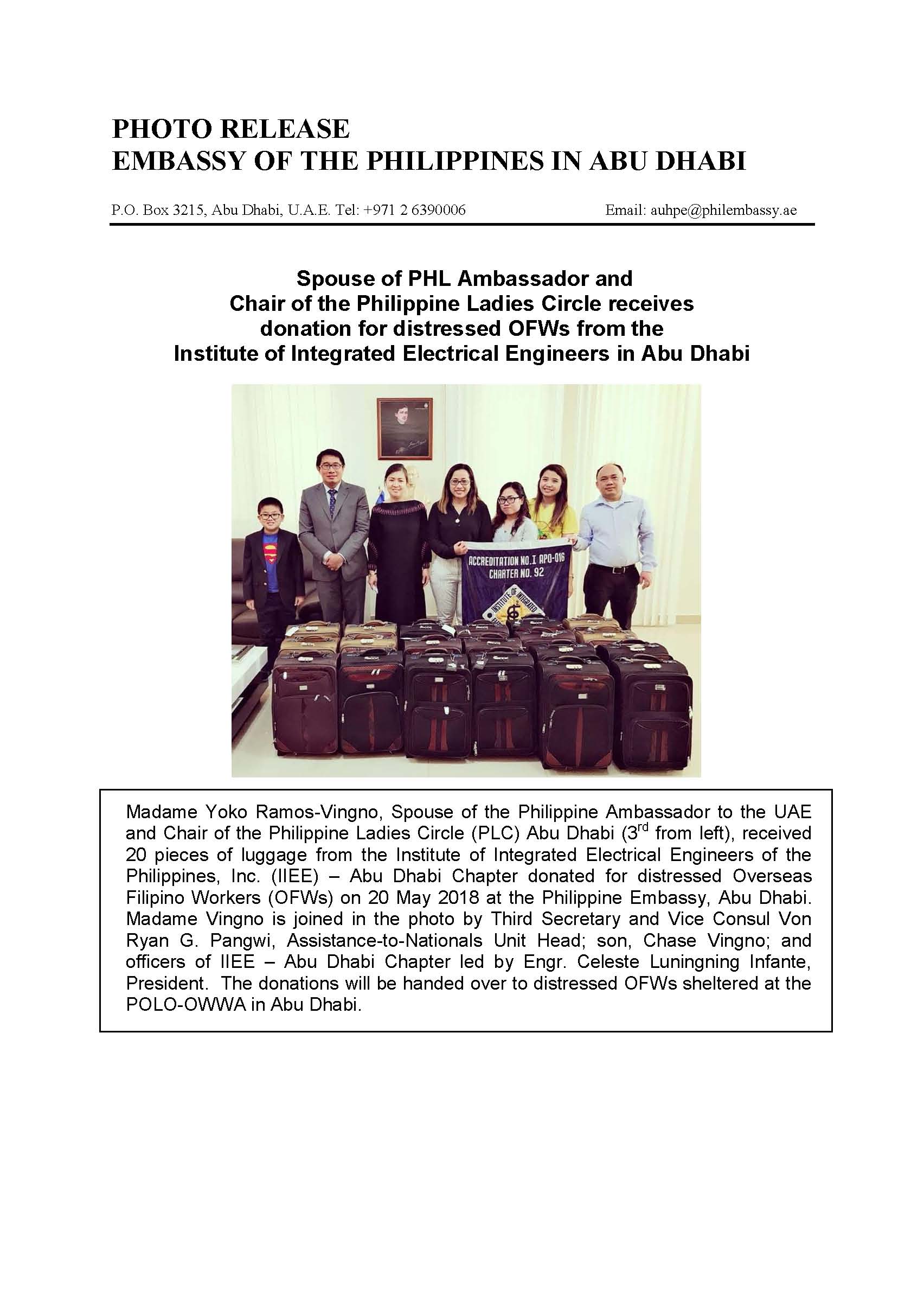 Photo Release Donation for wards from IIEE Abu Dhabi 180520 1