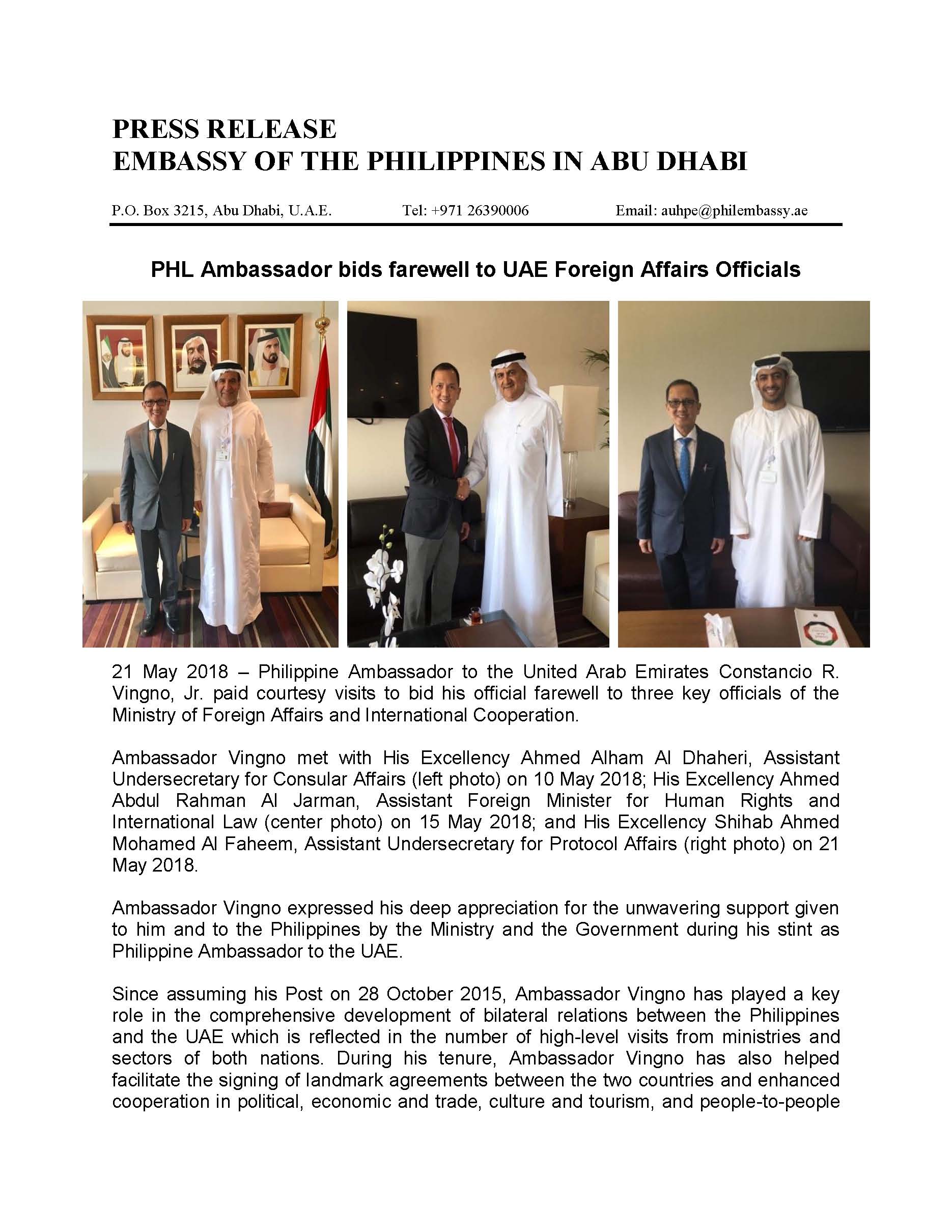 ambassador bids farewell to MOFAIC officials Page 1