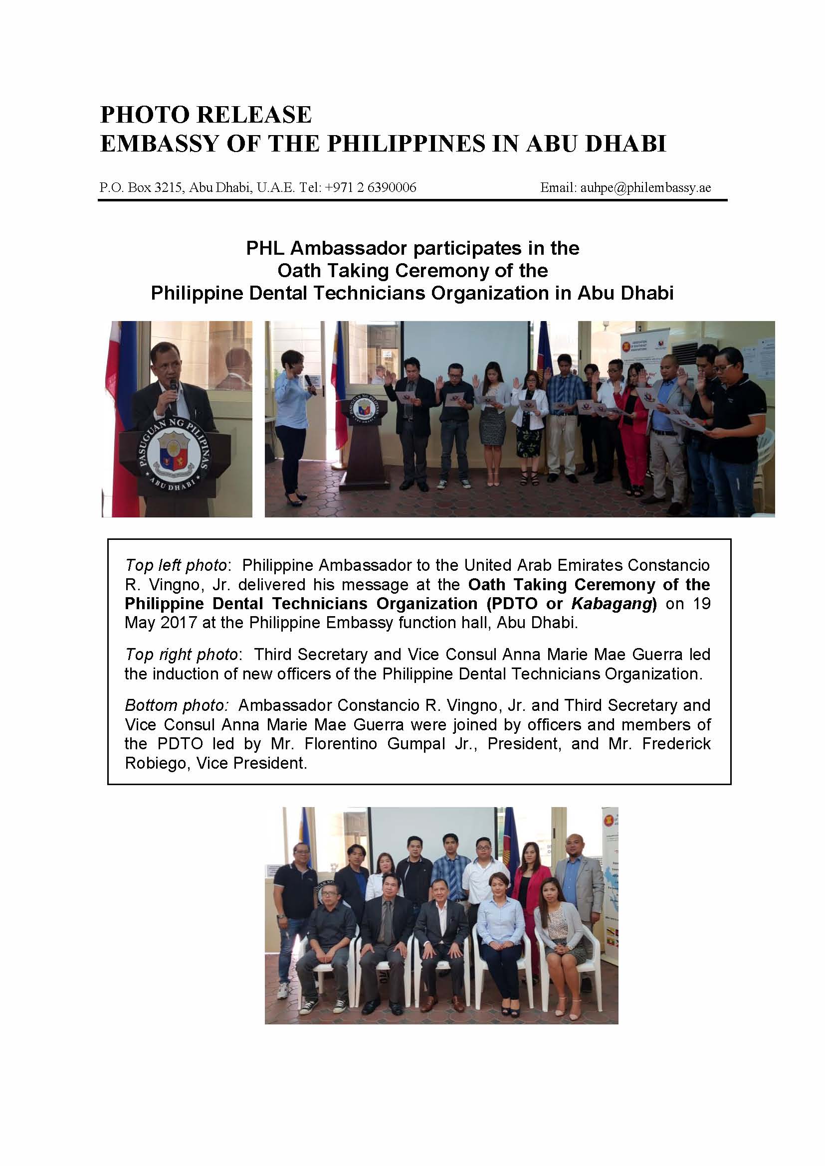 PR Oath Taking of PDTO 170519