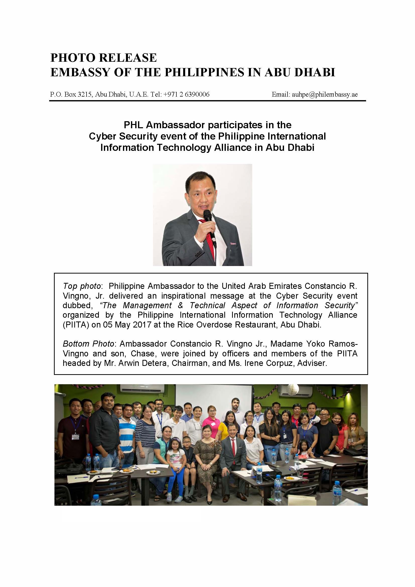 PR PIITA Cyber Security Event 170505