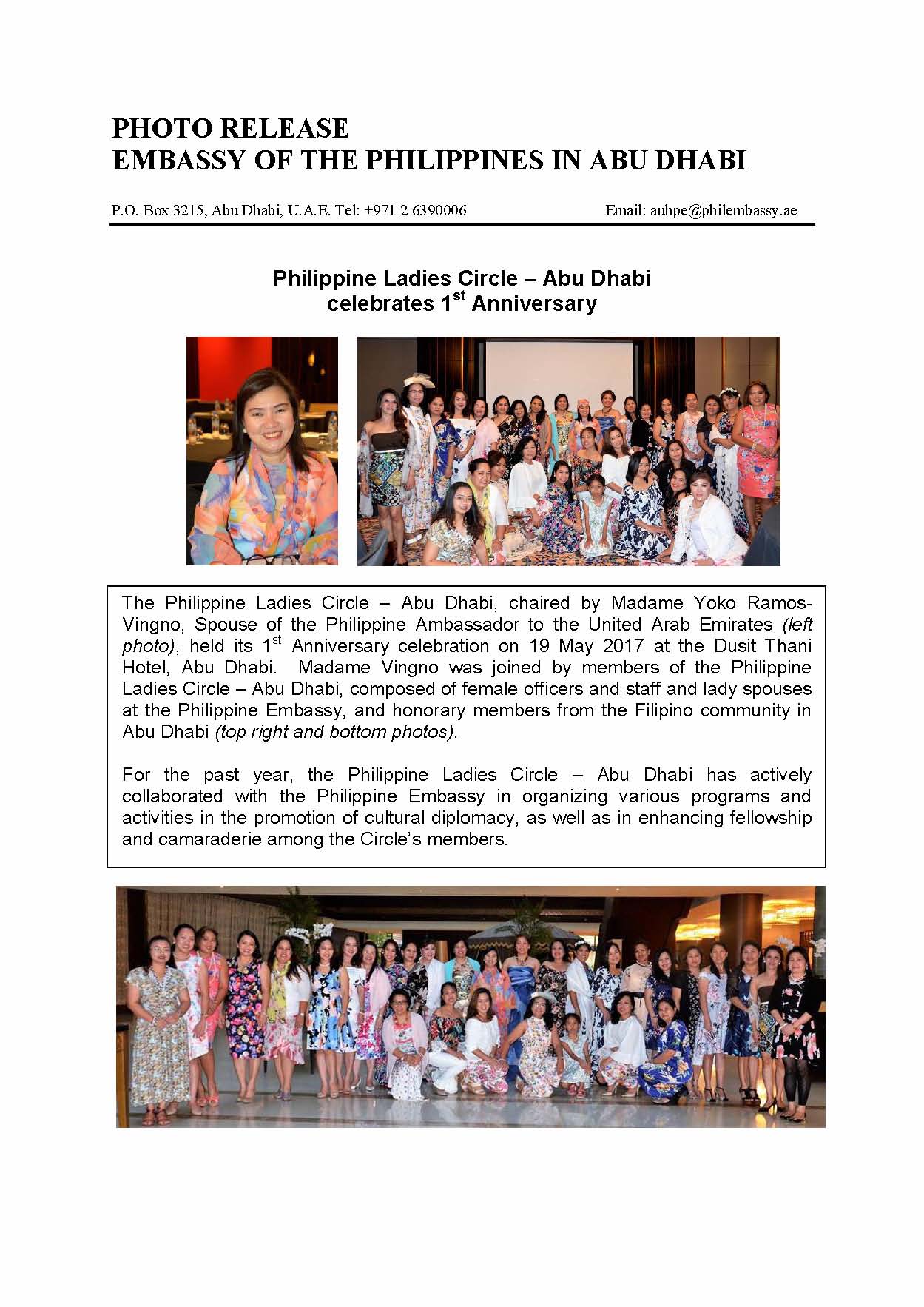 PR Philippine Ladies Circle 1st Anniversary 170519