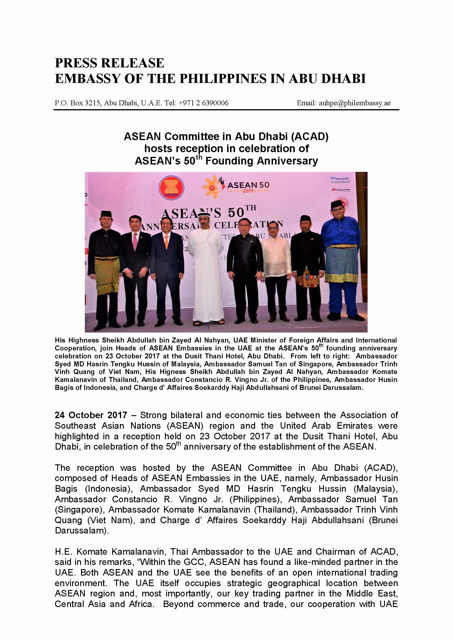 Press Release ASEAN Reception 171023 Page 1