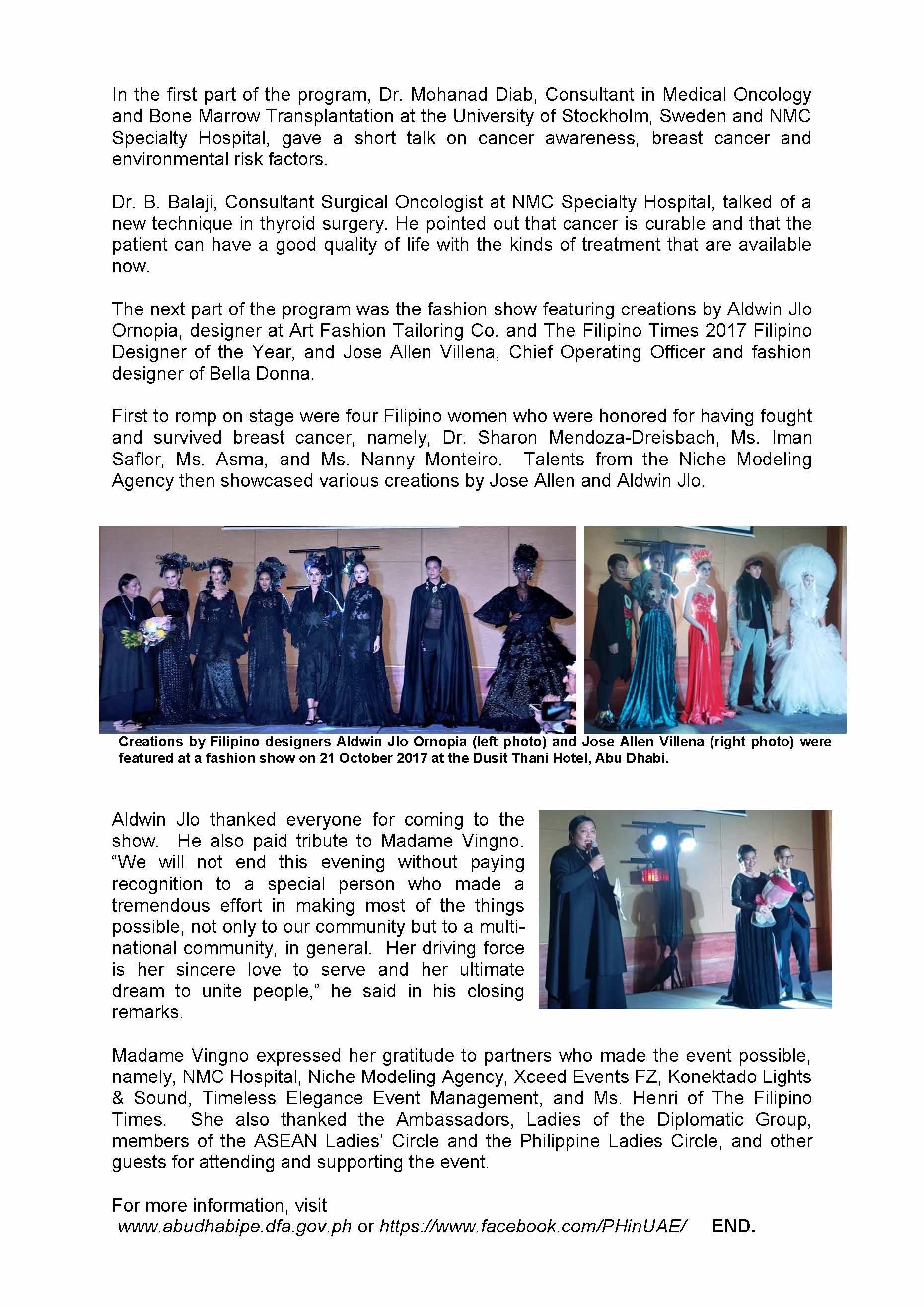 Press Release Fashion Show in celebration of Breast Cancer Month 171021 Page 2