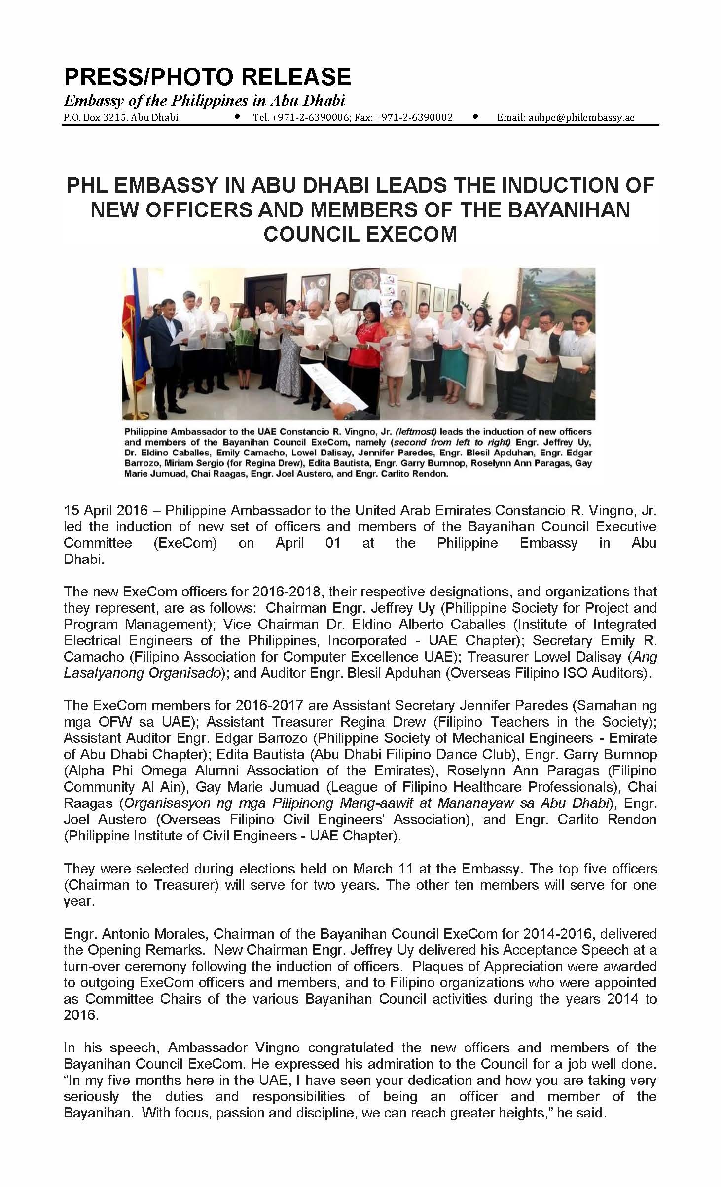 PHL EMBASSY INDUCTION BAYANIHAN EXECOM Page 1