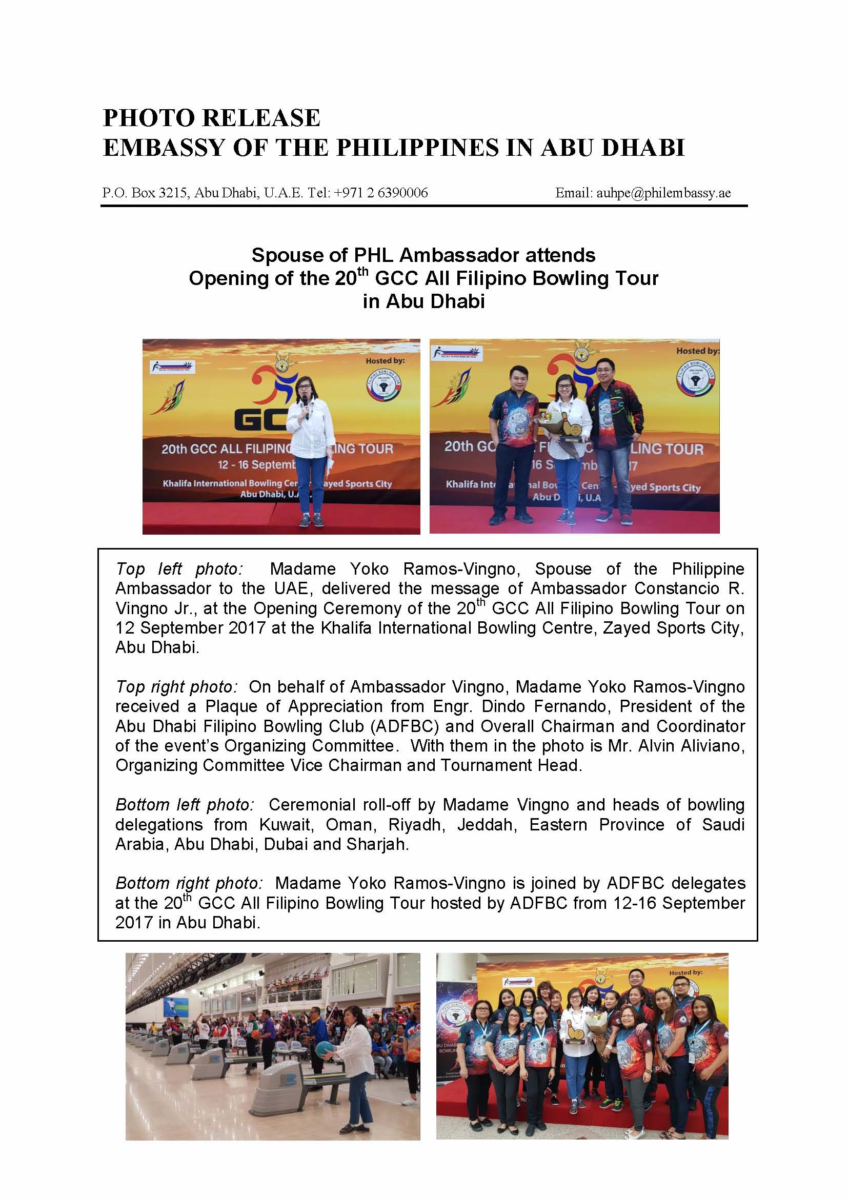 Photo Release MYRV attends Opening of 20th GCC Bowl Tour 2