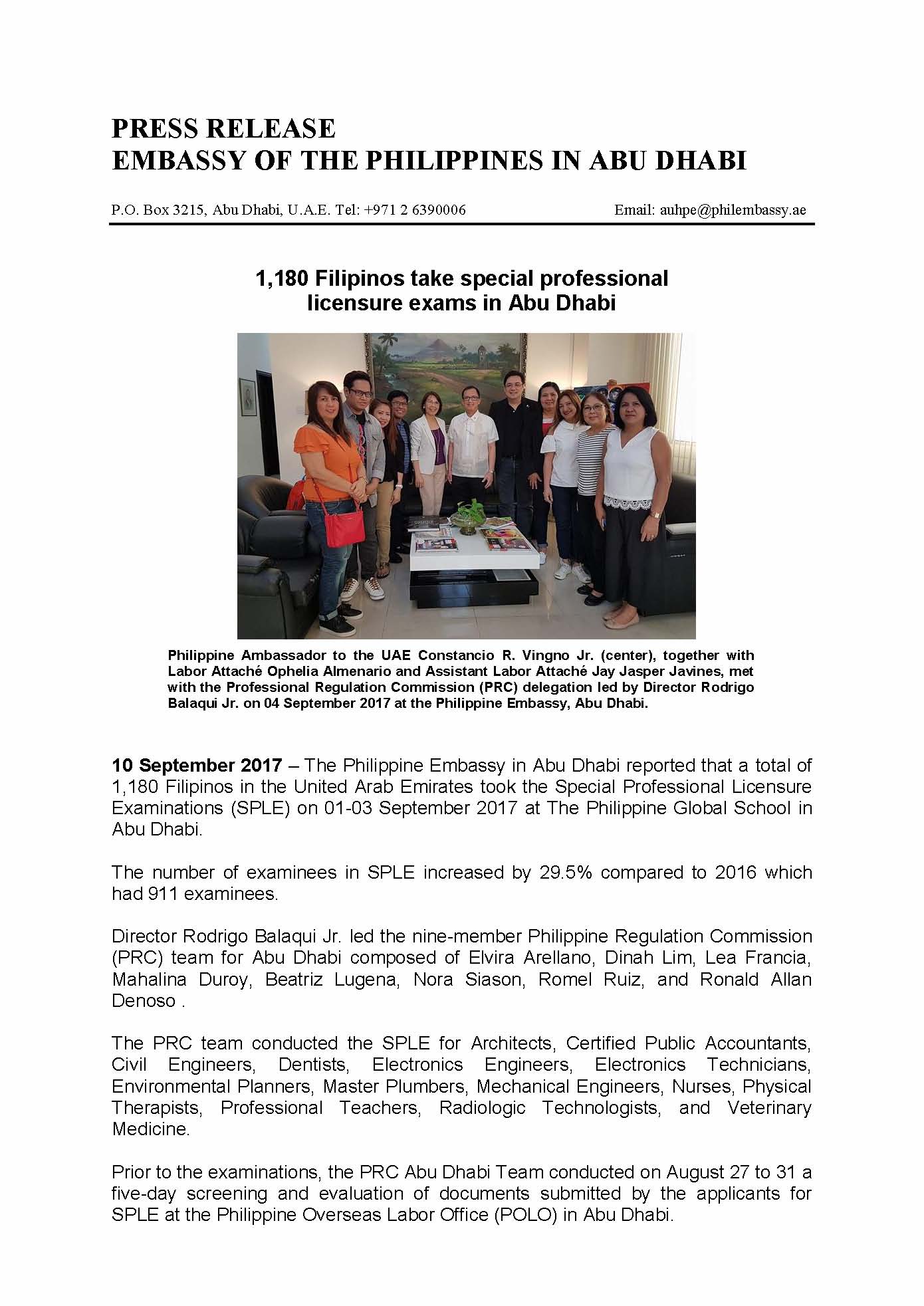 Press Release SPLE in Abu Dhabi 2017 Page 1