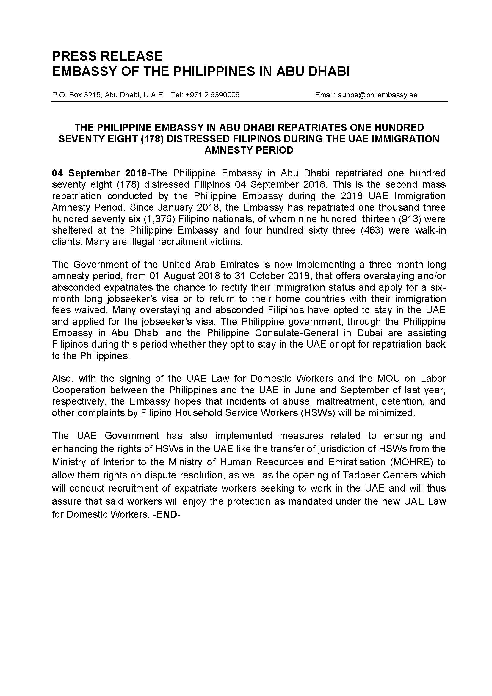 PRESS RELEASE 04 Sept Repatriation final